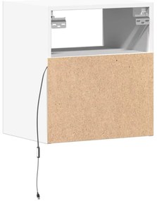 Móvel de parede para TV com luzes LED 41x31x45 cm branco