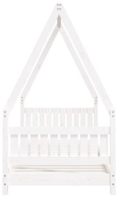 Estrutura de cama infantil 80x200 cm pinho maciço branco