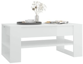 Mesa de centro 102x55x45 cm madeira processada branco brilhante