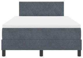 Cama Box Spring com Colchão Cinza Escuro 120x200 cm Veludo