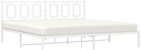 Estrutura de cama com cabeceira 200x200 cm metal branco