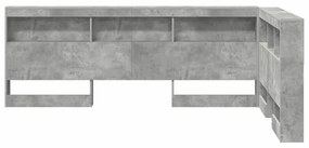 Cabeceira de armazenamento Cinzento cimento 120 cm
