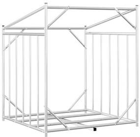 Rack de lenha tampa de chuva 100,5x80,5x110,5cm aço galvanizado