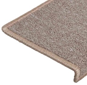 Tapetes de escadas 30 pcs 65x21x4 cm castanho-claro
