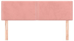 Cabeceira de cama 2 pcs veludo 72x5x78/88 cm rosa
