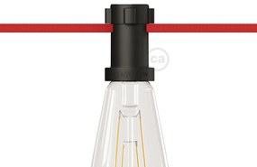 Casquilho termoplástico E27 preto para cordão de luzes Lumet