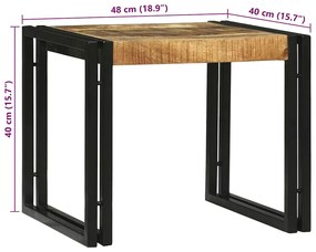 Conjunto de Mesas de Café 2 Peças Madeira de Mangueira Maciça