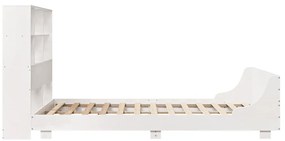 Cama sem colchão 150x200 cm madeira de pinho maciça branco
