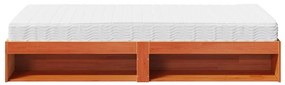 Sofá-cama com colchão 90x200 cm pinho maciço castanho-mel