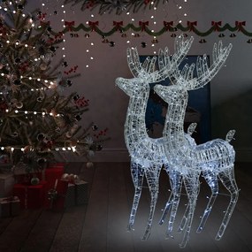 Renas de Natal XXL 2pcs 250 LEDs 180 cm acrílico branco frio