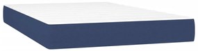 Cama box spring c/ colchão e LED 120x200 cm tecido azul