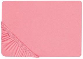 Lençol-capa em algodão rosa coral 180 x 200 cm JANBU Beliani