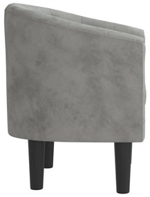 Poltrona veludo cinzento-claro
