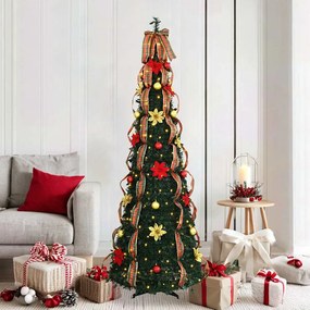 vidaXL Árvore de Natal Artificial com 150 LEDs Verde 180 cm PVC
