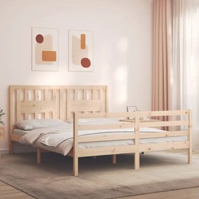 3194581 vidaXL Estrutura de cama com cabeceira 160x200 cm madeira maciça