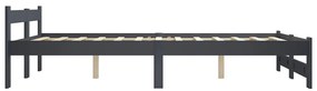 Estrutura de cama 120x200 cm pinho maciço cinzento-escuro