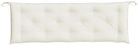 Almofadões banco jardim 2pcs 150x50x7 cm mesclado tecido creme