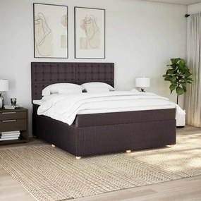 vidaXL Cama com molas/colchão 180x200 cm tecido castanho-escuro