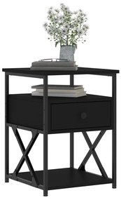 Mesa de cabeceira 2 pcs 40x42x55 cm derivados de madeira preto