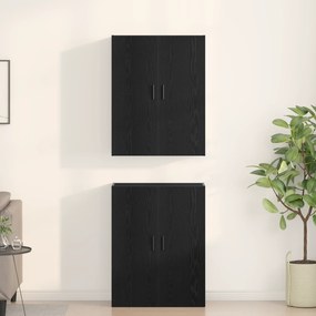 Armários 2 pcs Carvalho Preto 69,5x34x180 cm Madeira de Engenharia