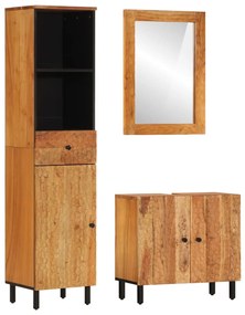 vidaXL 3 pcs conjunto de móveis para casa de banho acácia maciça