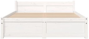 Estrutura de cama 120x200 cm madeira maciça branco