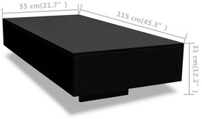 Mesa de centro em preto brilhante