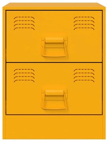 Mesa de cabeceira 34,5x39x44 cm aço amarelo
