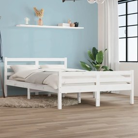 814815 vidaXL Estrutura de cama 120x200 cm madeira maciça branco