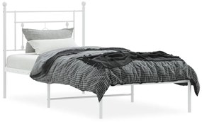 Estrutura de cama com cabeceira 100x190 cm metal branco