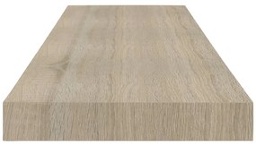 Prateleiras parede suspensas 4 pcs 80x23,5x3,8cm MDF carvalho