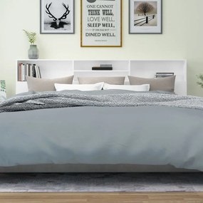 Cabeceira de cama com armário 220x19x103,5 cm branco