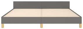 Estrutura de cama sem colchão 180x200 cm tecido cinzento-escuro
