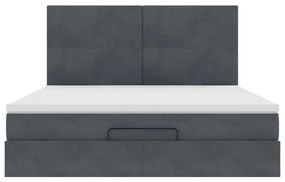 Estrutura cama otomana colchões 160x200 cm cinzento escuro