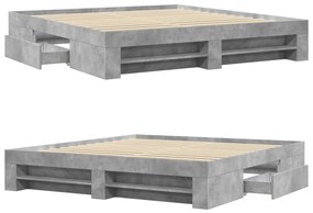Estrutura de cama 200x200 cm derivados de madeira cinza cimento