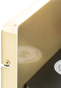 Conjunto de 2 apliques pretos dourado LED USB carregador de indução - RIZA Moderno