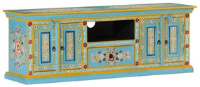 vidaXL Móvel de TV 110x30x40 cm madeira de mangueira maciça azul