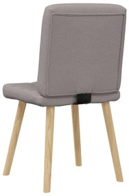 Cadeiras de jantar 2 pcs tecido cinzento-acastanhado