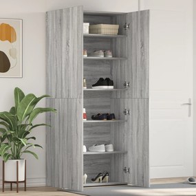 vidaXL Cabide de Sapatos Cinza Sonoma 80x35,5x180 cm Madeira Engineered