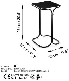 Mesa de Centro SHB-001 – Preto – 30x52x30 cm | Tribo Home