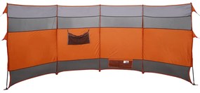 Corta-vento de campismo 366x152x152 cm impermeável laranja