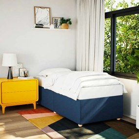 Estrutura de cama sem colchão 90x200 cm tecido azul