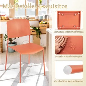 Conjunto de 4 cadeiras sem braços com encosto ergonómico e assento largo empilháveis para sala de jantar Carga 160 kg Multicolorido