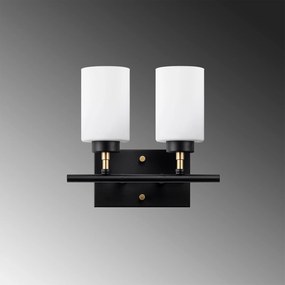 Candeeiro de Parede Yensuk – Preto, Dourado, Branco – 31 x 15 x 28 cm