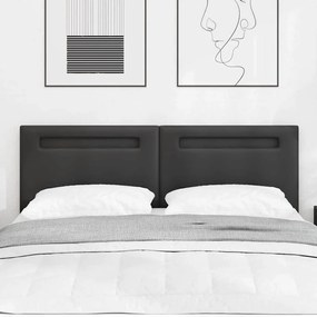 Cabeceira vidaXL Design Simples Preto 140 cm em Couro Sintético