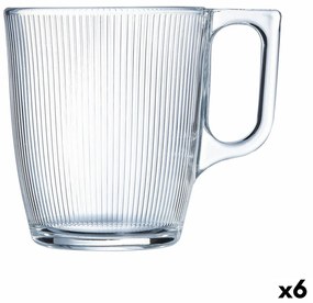 Kop Luminarc Stripy Pequeno-almoço Transparente Vidro (250 Ml) (6 Unidades)