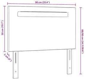 Cabeceira vidaXL Design Liso Preto 90 cm Couro Sintético