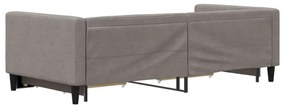 Sofá-cama c/ gavetão/gavetas 90x200 cm tecido cinza-acastanhado
