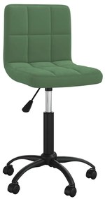 vidaXL Cadeira de jantar giratória veludo verde-escuro
