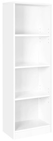 Estante VASAGLE de 4 níveis com prateleiras ajustáveis, estante infantil e unidade de armazenamento para estudo e escritório em casa, 40 x 24 x 121,5 cm, branca LBC104W